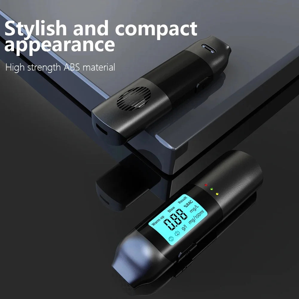 Digital alcohol tester, portable alcohol detector with LCD display screen, accurate and sensitive, continuous detection